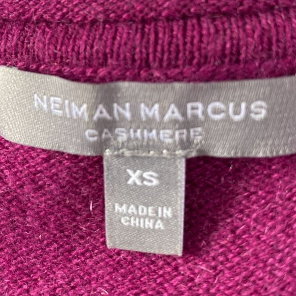 Neiman Marcus Womens Magenta Cashmere Short Sleeve Sweater Size XS Old Money - Picture 4 of 10
